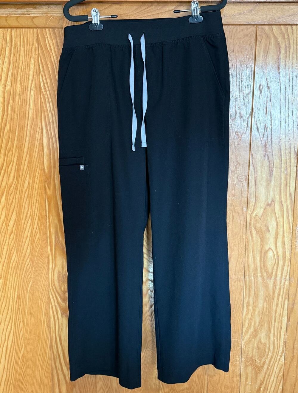 FIGS Black Isabel High-Rise Wide-Leg Scrub Pants (Size XL/P)